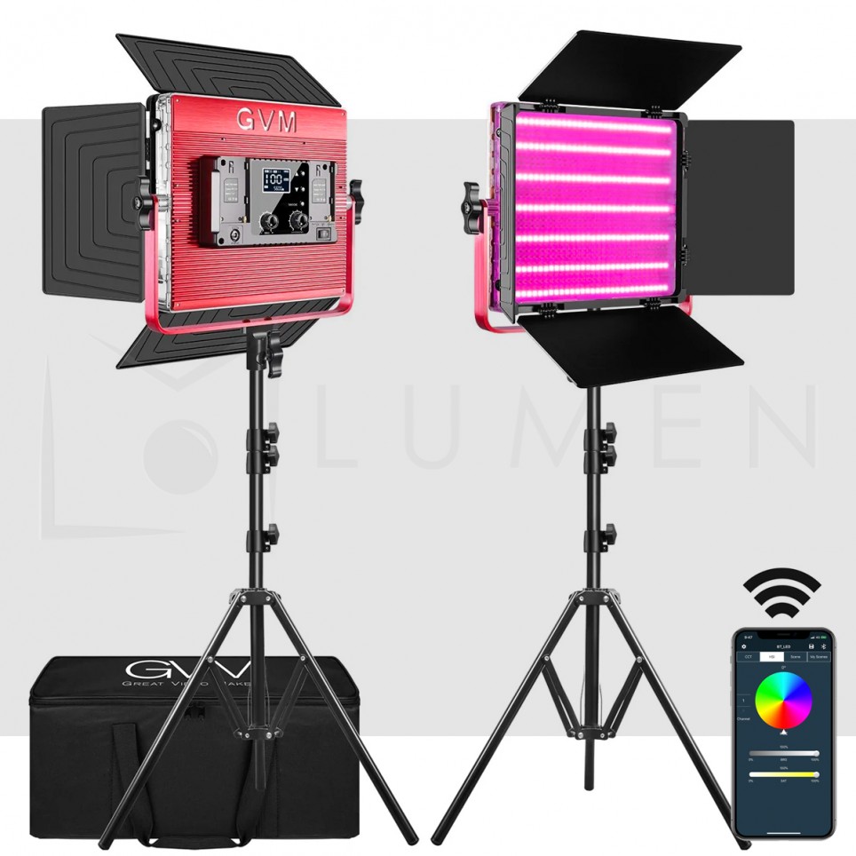 Kit GVM 1200D Luces LED RGB Bicolor Profesionales