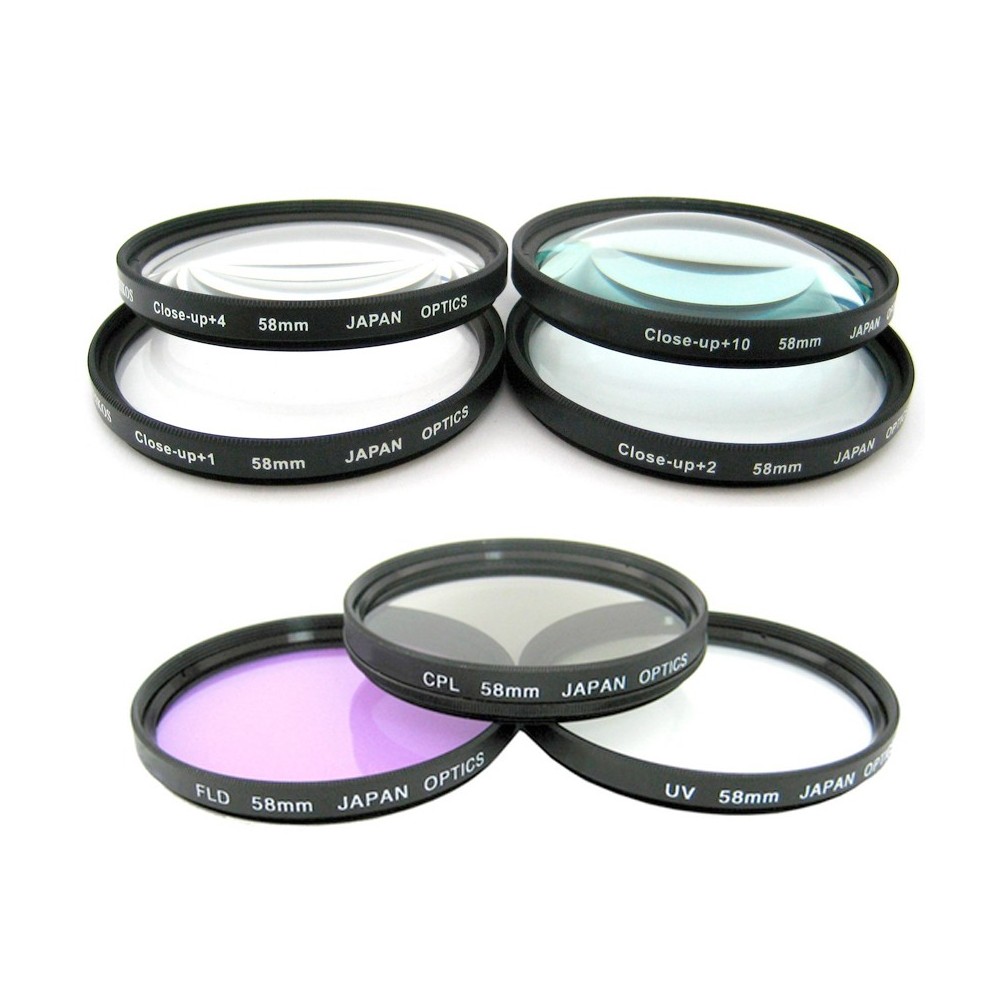 Fotover - Kit de filtro de 58 mm, universal, filtro UV CPL, filtro de  protección UV, filtro polarizador circular con tapa de objetivo central,  para