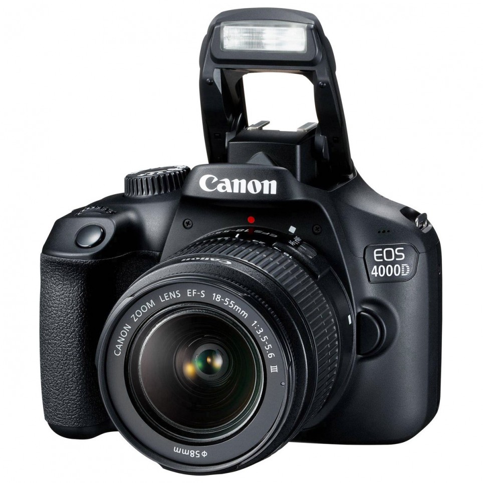 Camara Canon 4000d con lente EF-S 18-55mm DC III