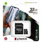 32GB Memoria MicroSD Kingston Clase 10 100MB/s con Adaptador