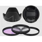 Kit de Filtros + Parasol + Tapa Protectora para camaras Canon o Nikon // Varios Tamaños