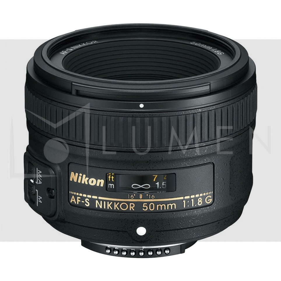 Lente Nikkor 50mm f/1.8G AF con Parasol para cámaras Nikon Negro