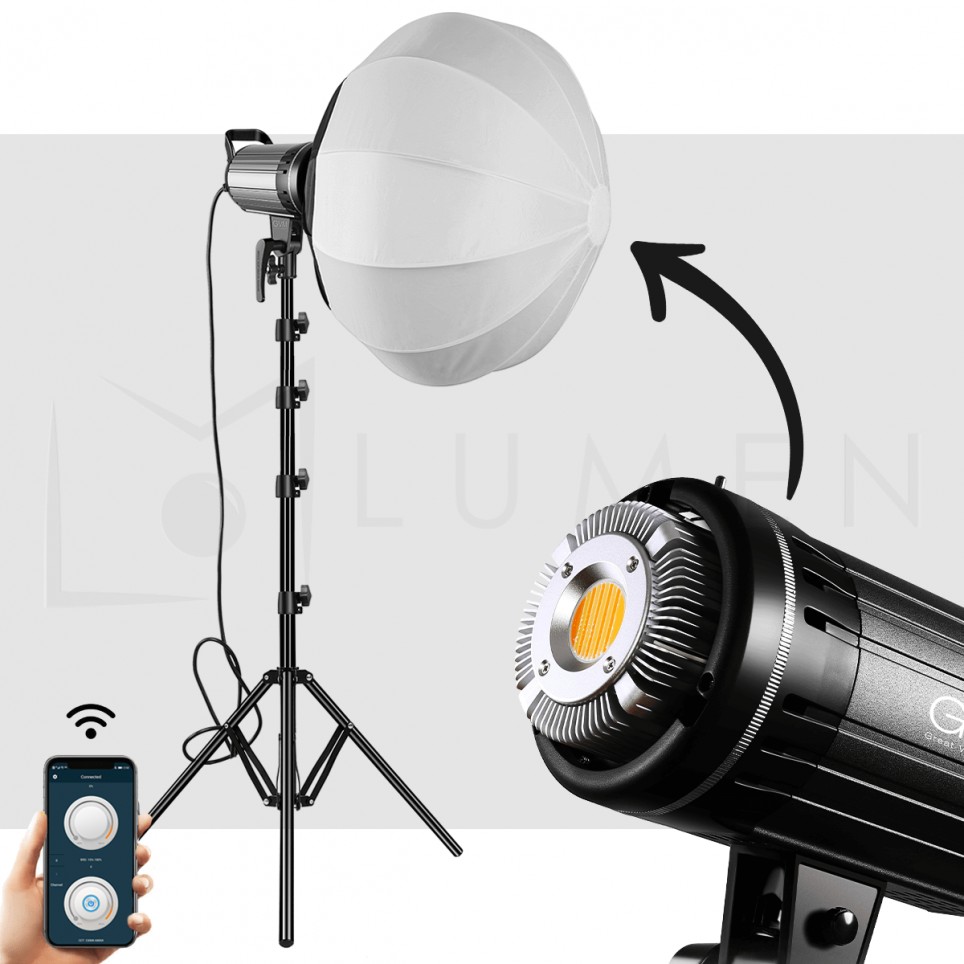 LED G100W 90W GVM Bi-Color con Softbox Lantern
